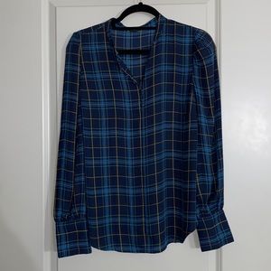 Ann Taylor Factory, plaid blouse, size M